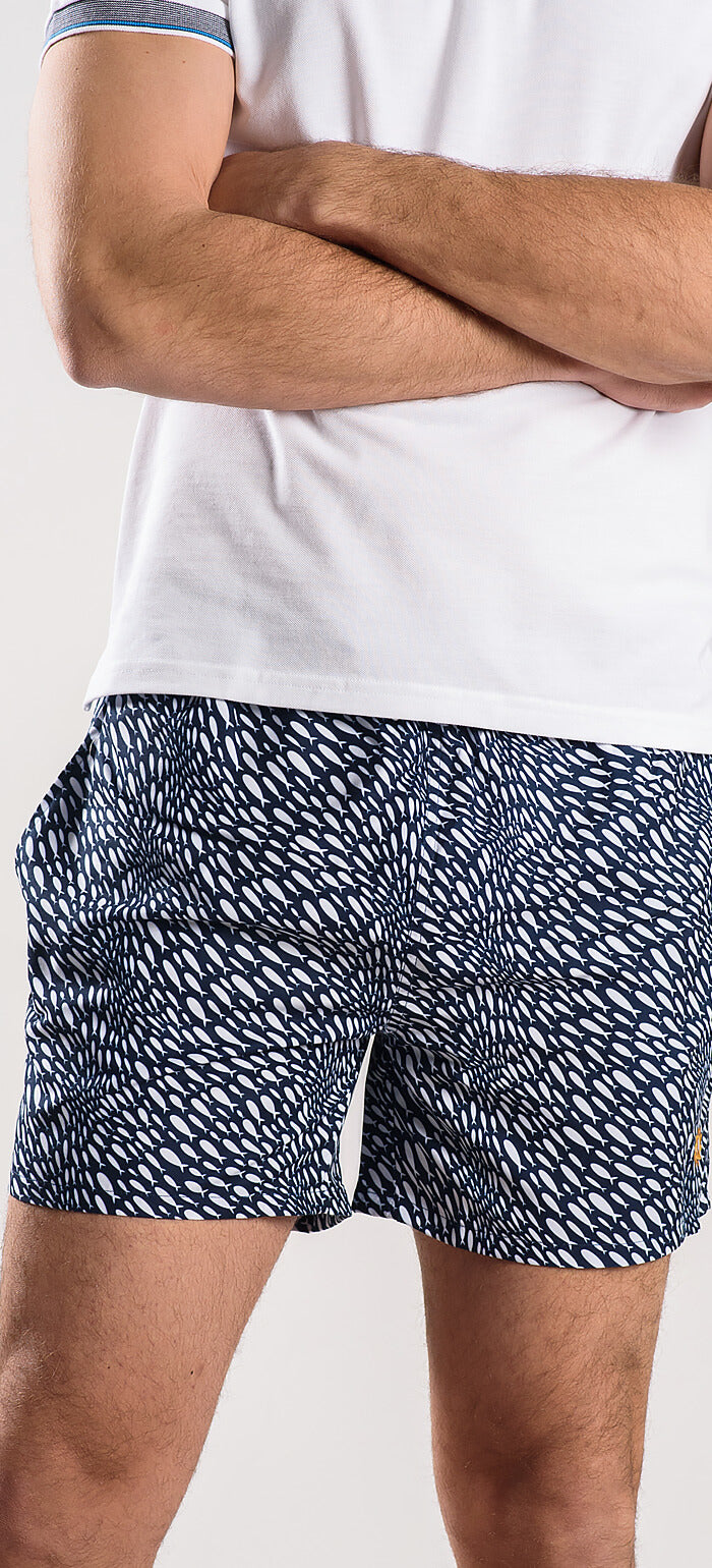 Navy blue patterned swimsuit