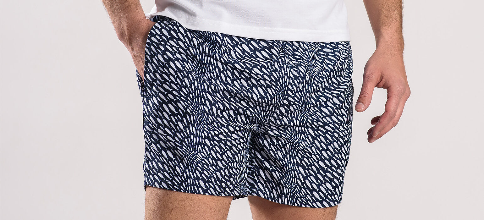 Navy blue patterned swimsuit