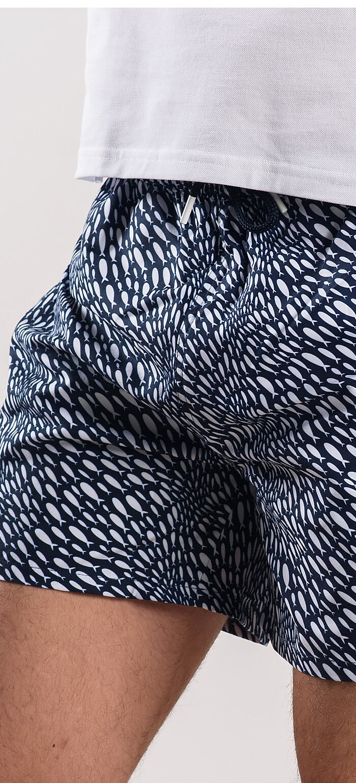 Navy blue patterned swimsuit