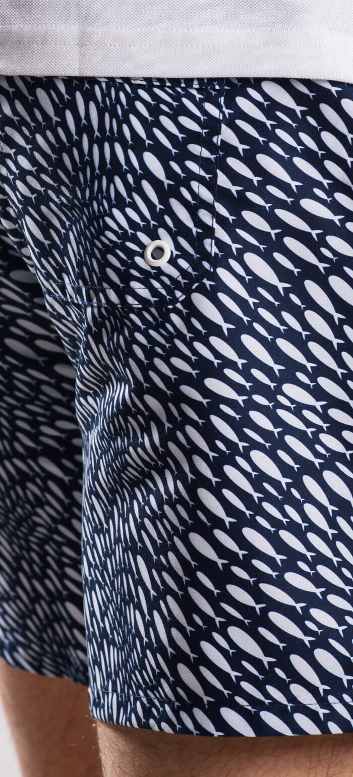 Navy blue patterned swimsuit