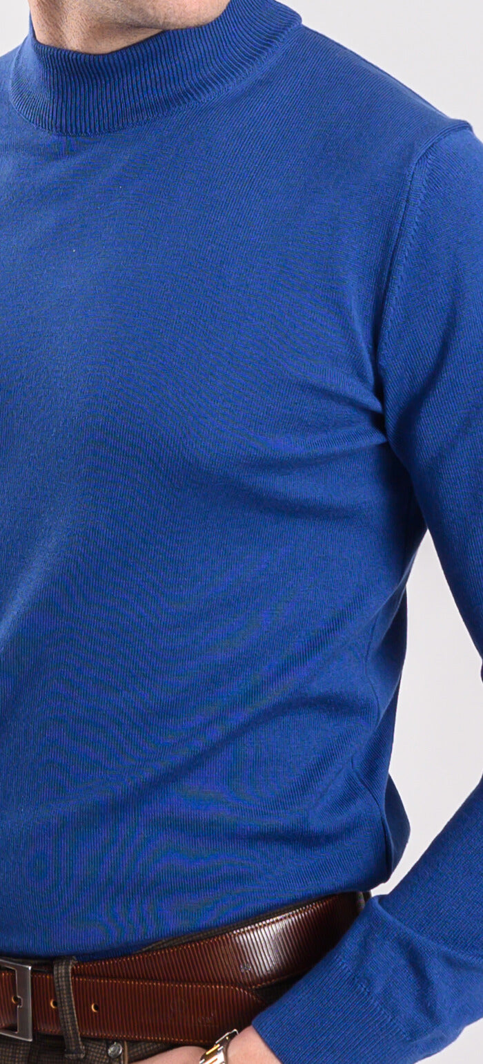 Navy blue cotton turtleneck