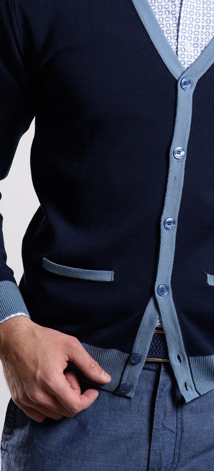 Navy blue cotton sweater