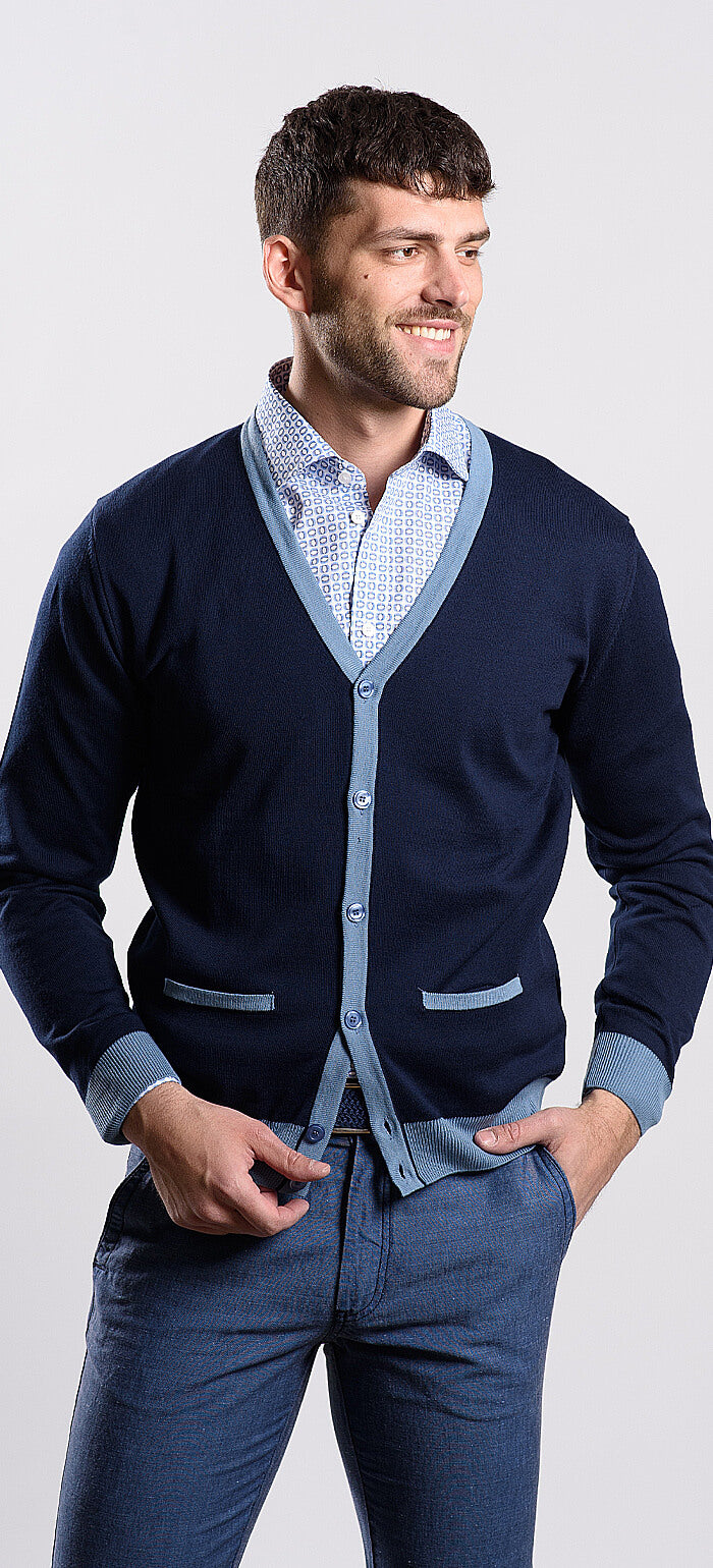Navy blue cotton sweater