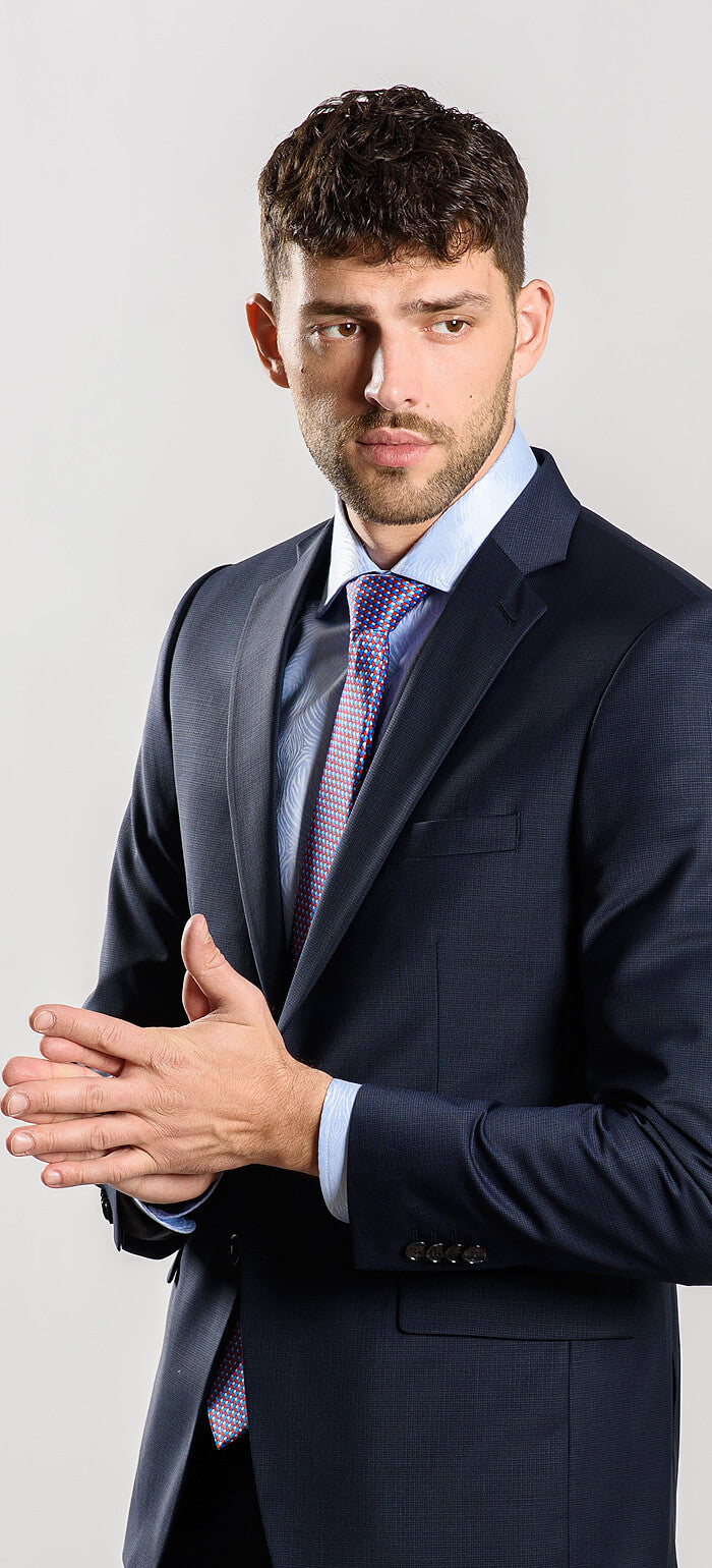 Navy blue slim fit suit XL