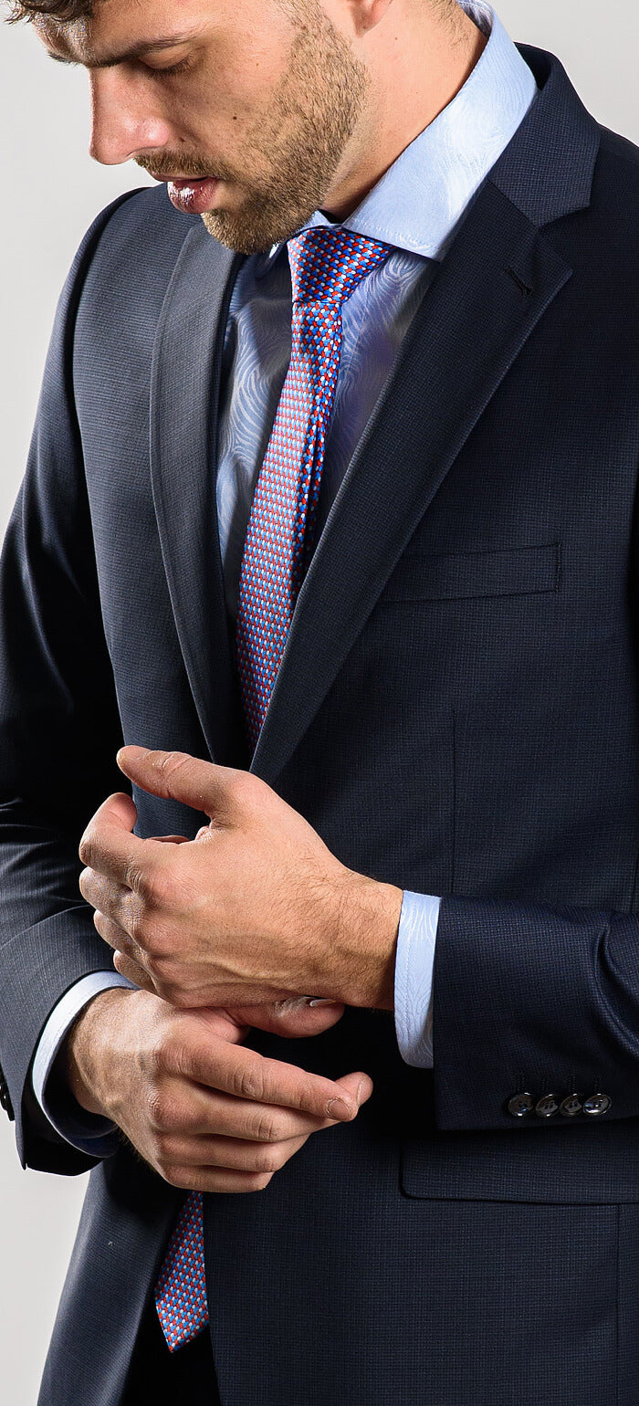 Navy blue slim fit suit XL