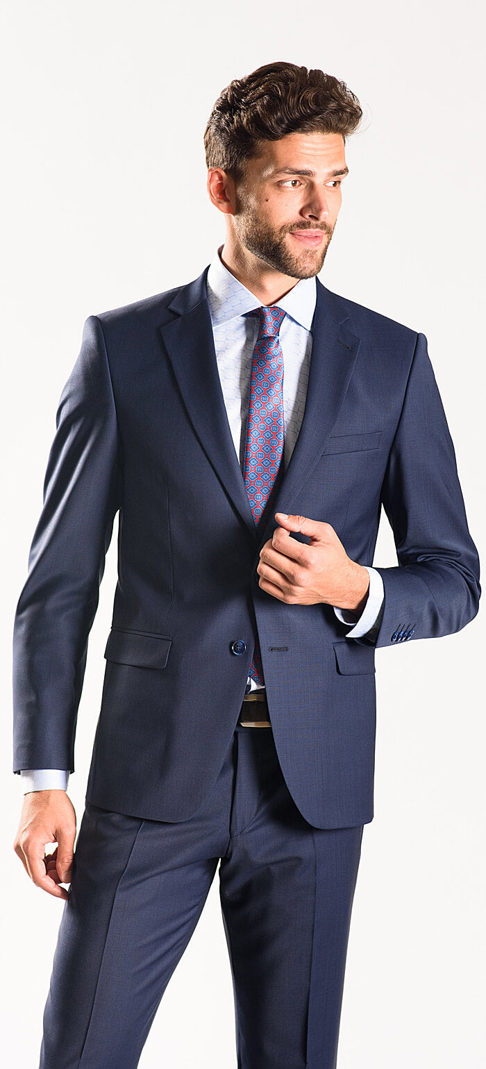 Navy blue slim fit suit XL