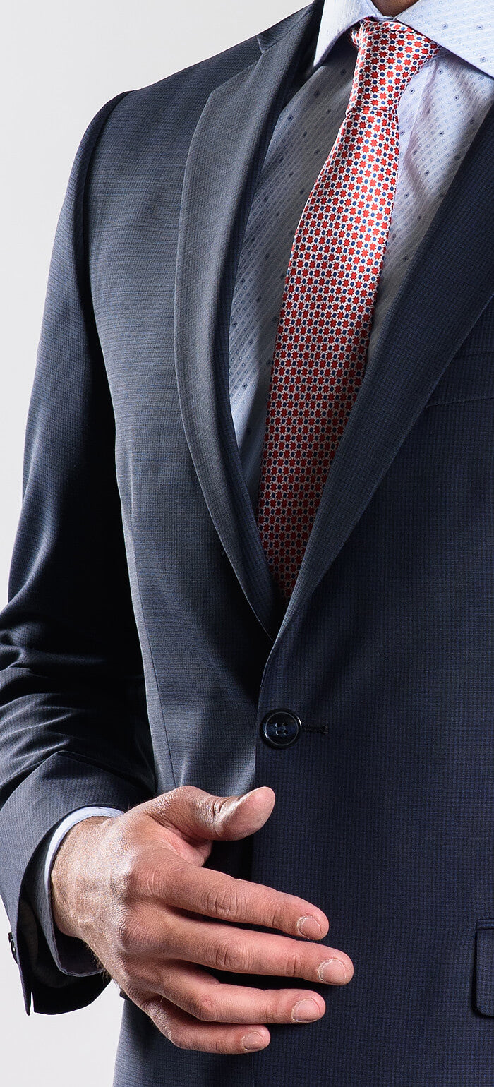 Navy blue slim fit suit XL