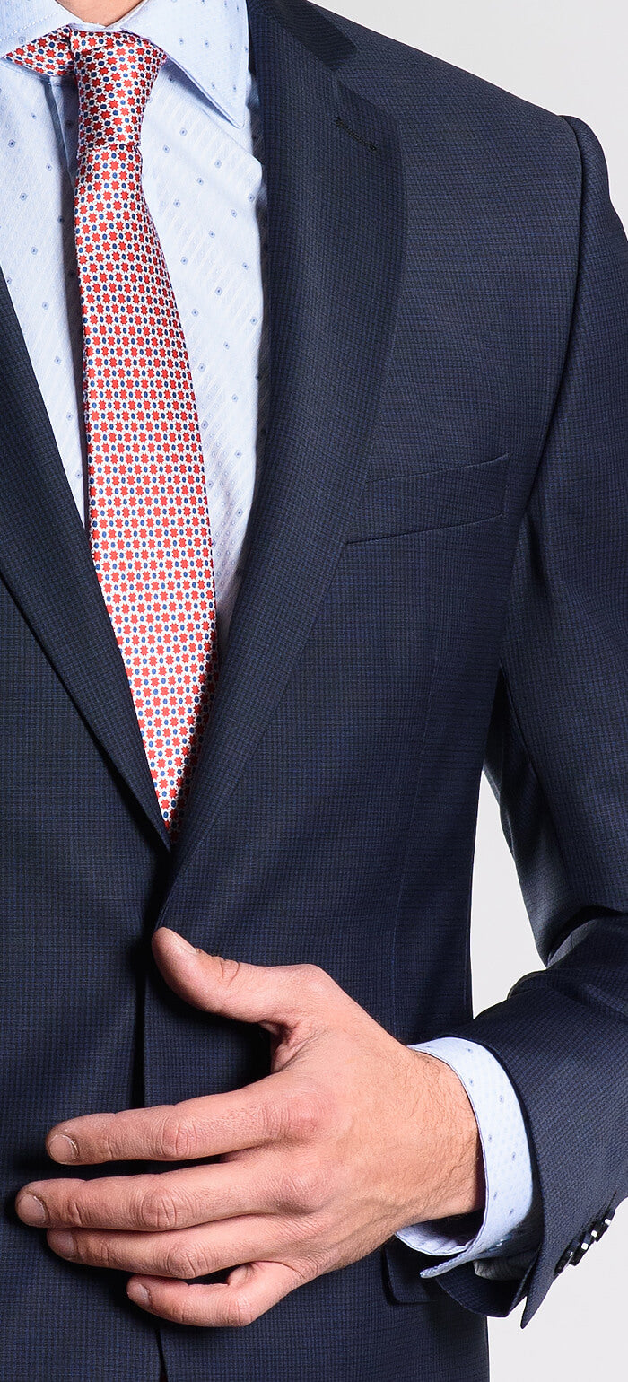 Navy blue slim fit suit XL