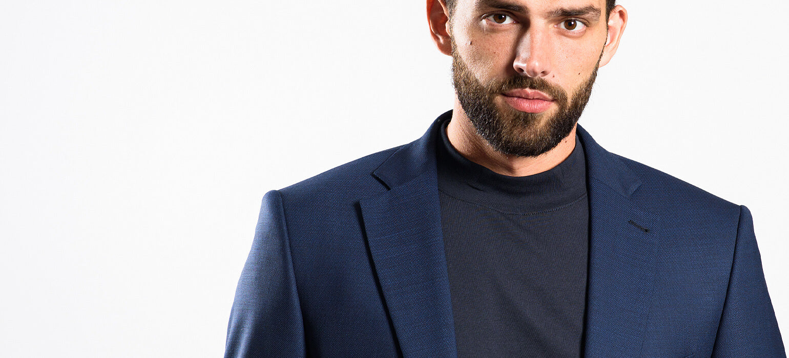 Navy blue slim fit suit