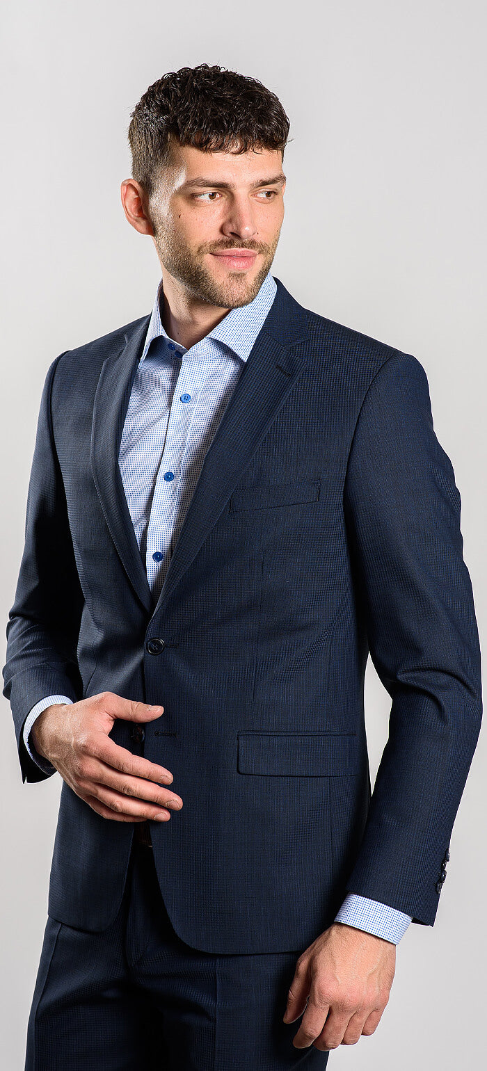 Navy blue slim fit suit