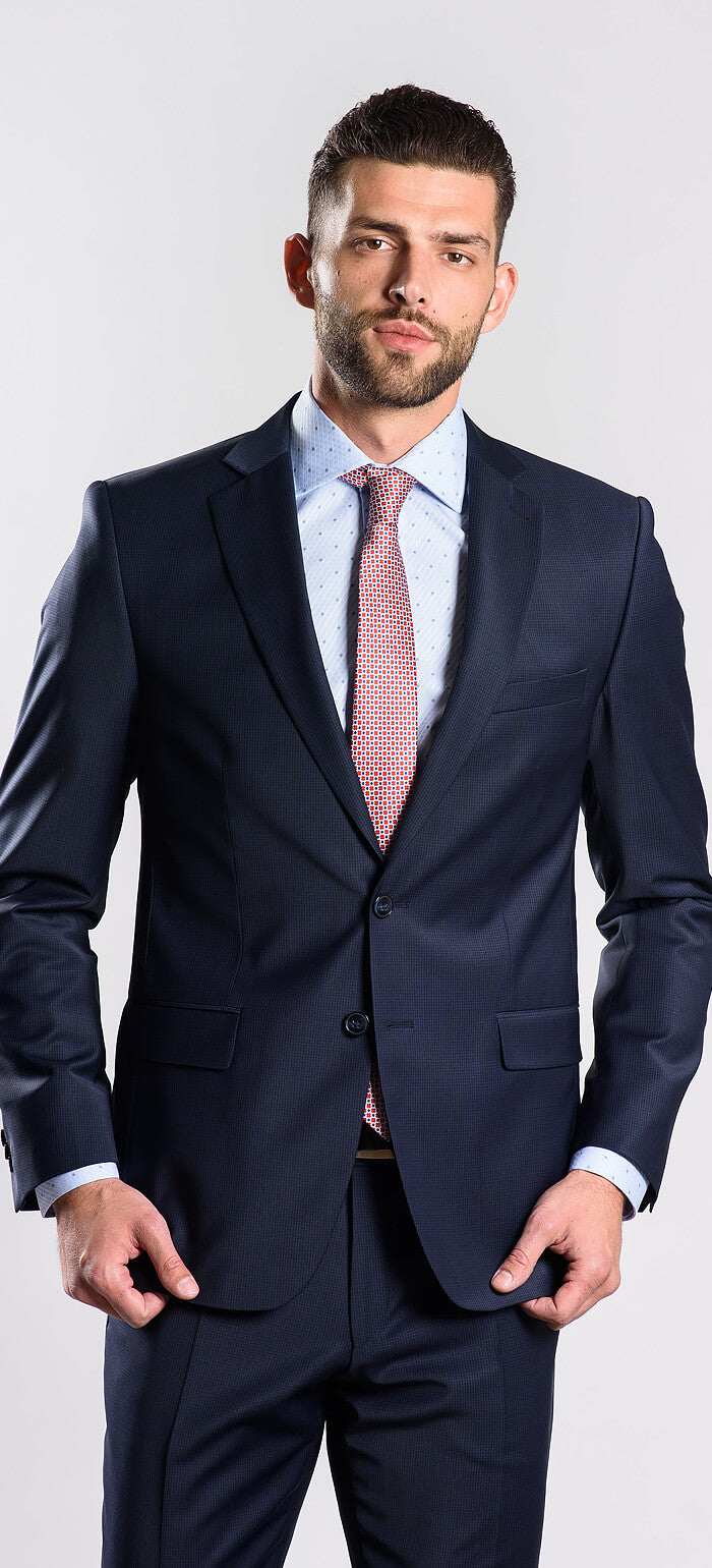 Navy blue slim fit suit