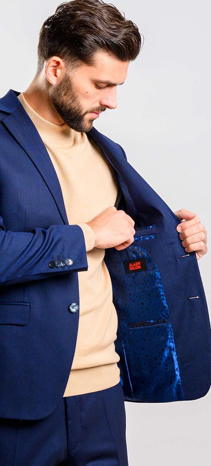 Navy blue slim fit suit