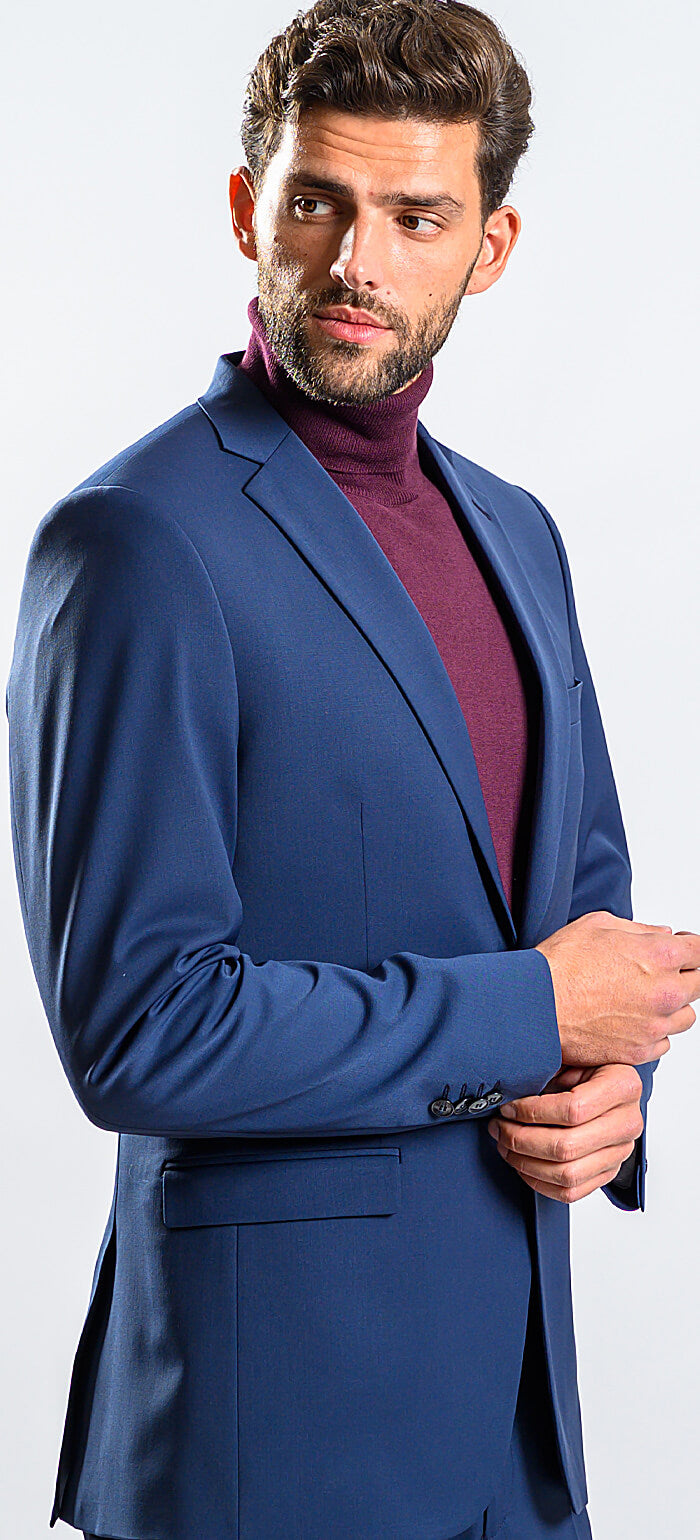 Navy blue slim fit suit