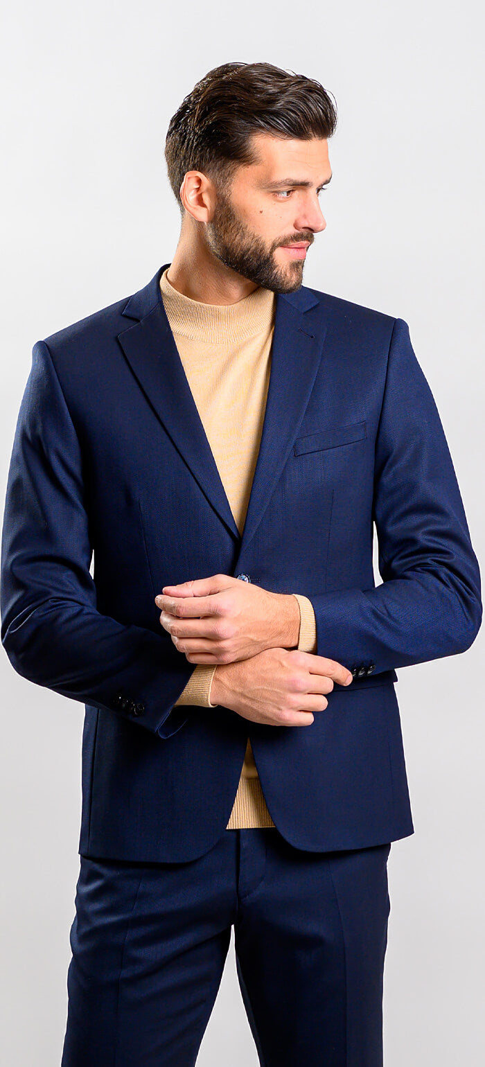 Navy blue slim fit suit