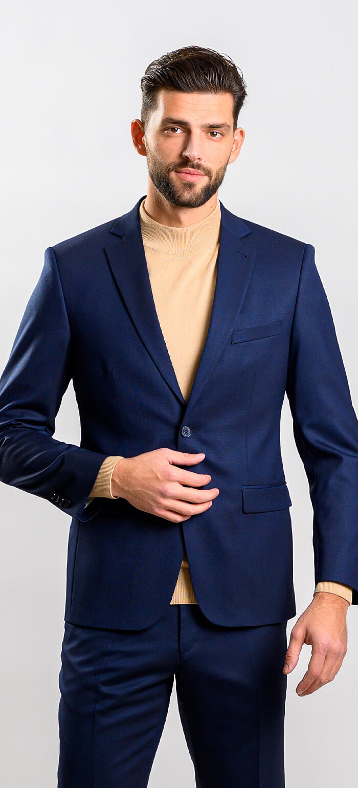 Navy blue slim fit suit
