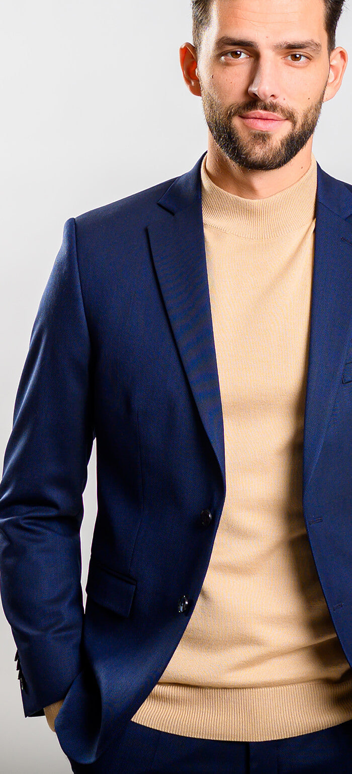 Navy blue slim fit suit