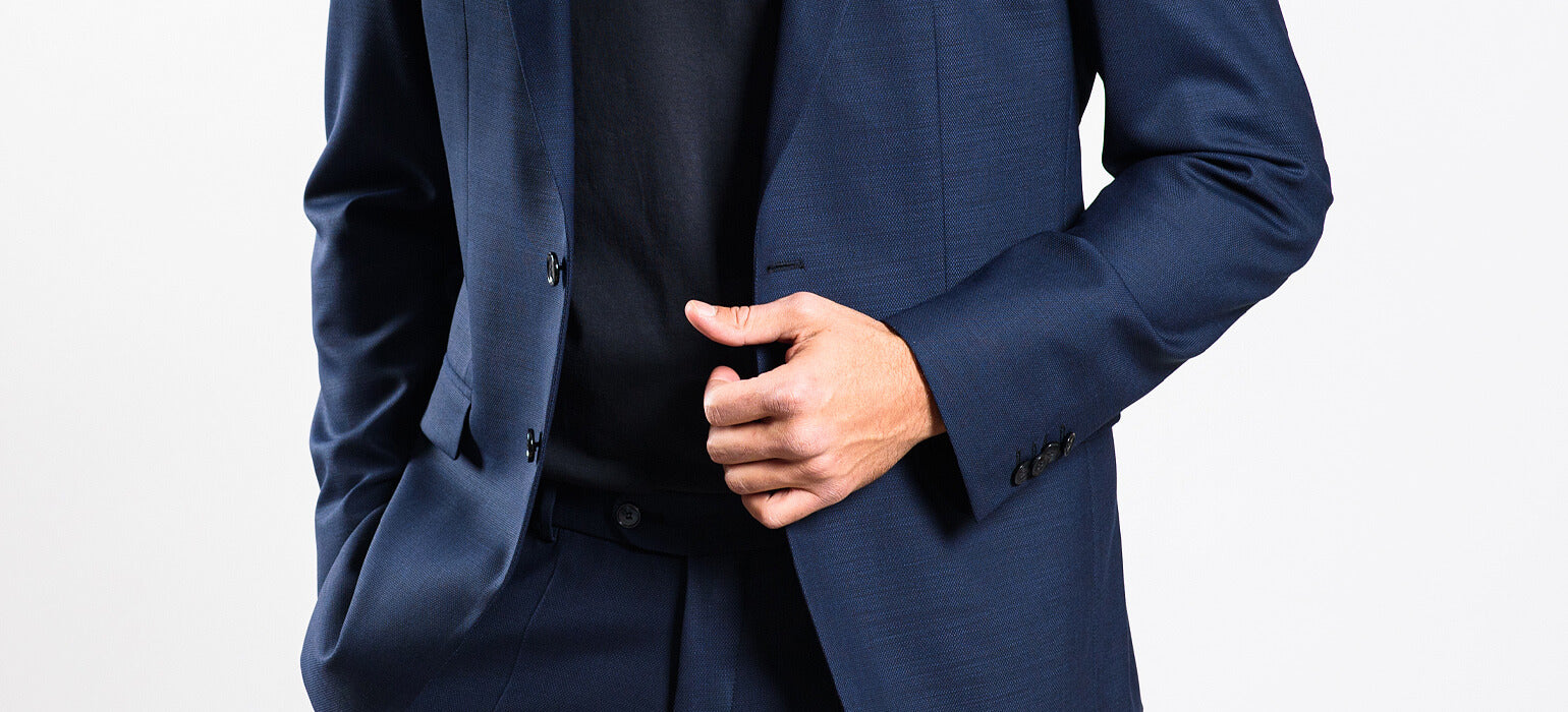 Navy blue slim fit suit