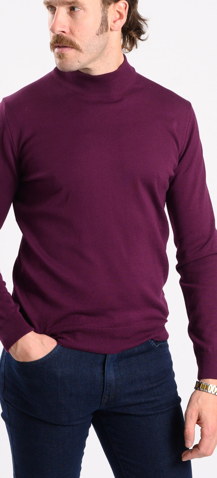 Burgundy cotton turtleneck