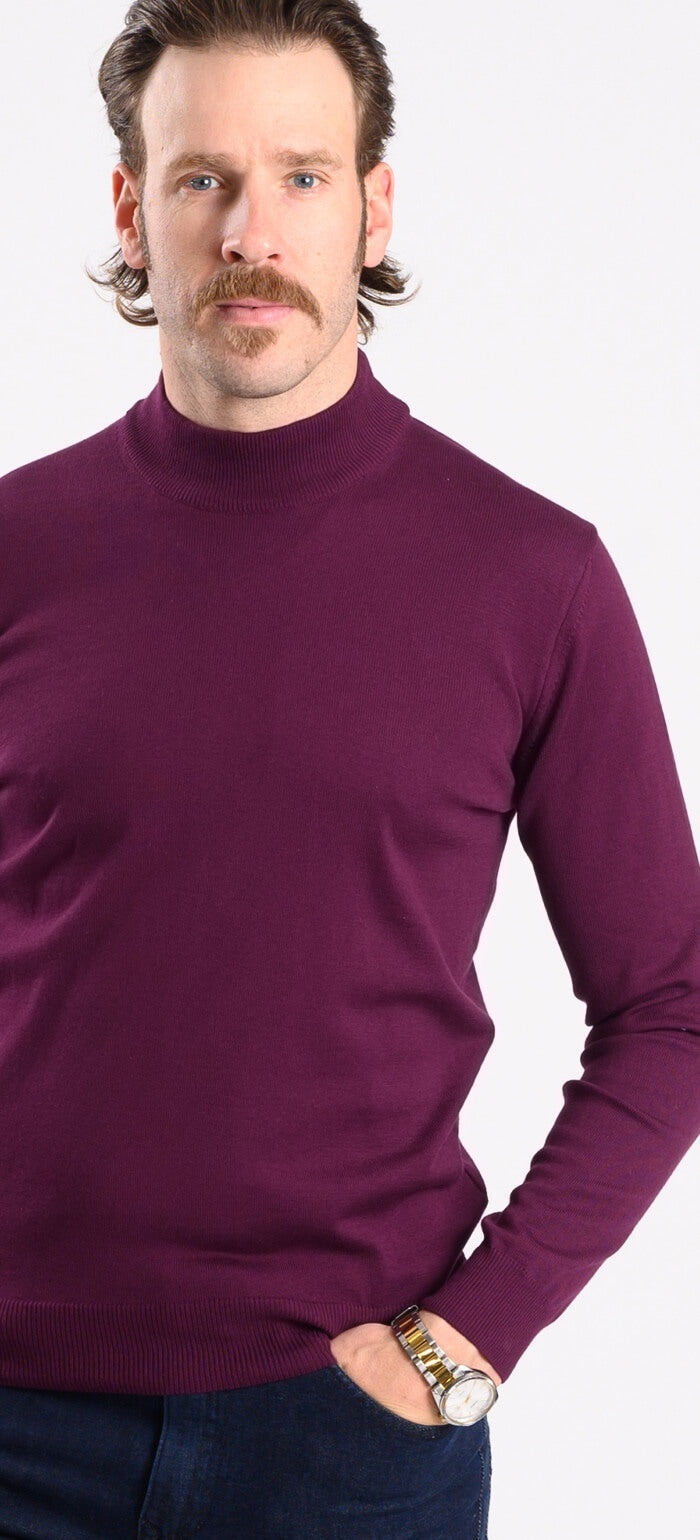 Burgundy cotton turtleneck