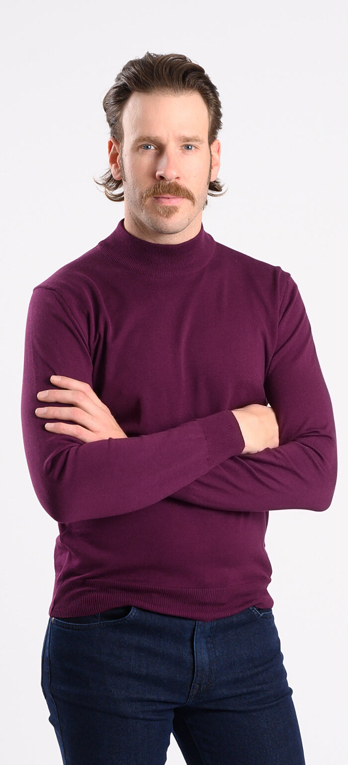 Burgundy cotton turtleneck
