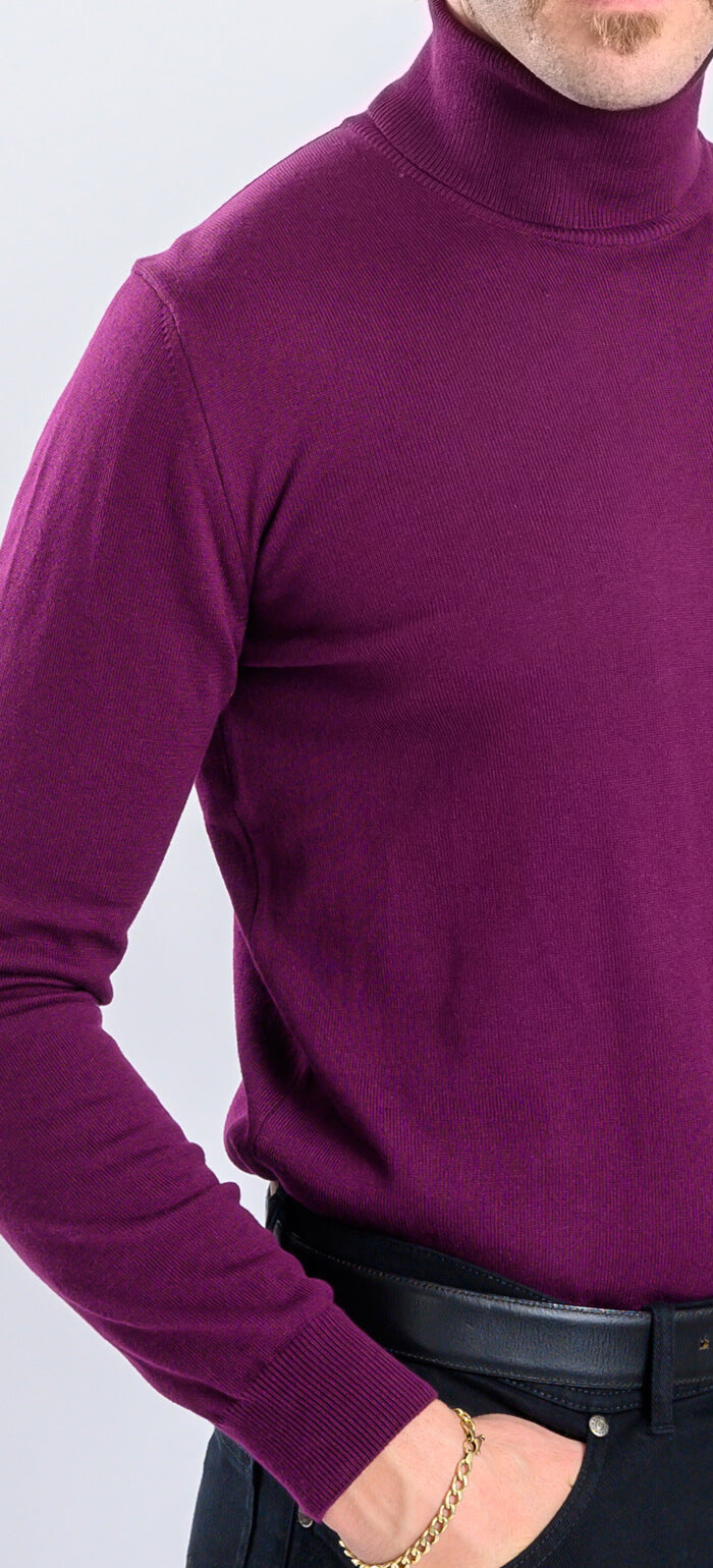 Burgundy cotton turtleneck