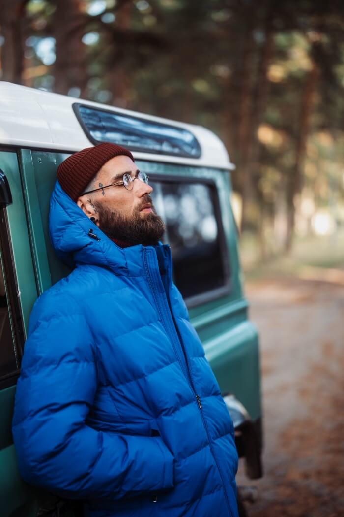 Distinctive blue winter jacket