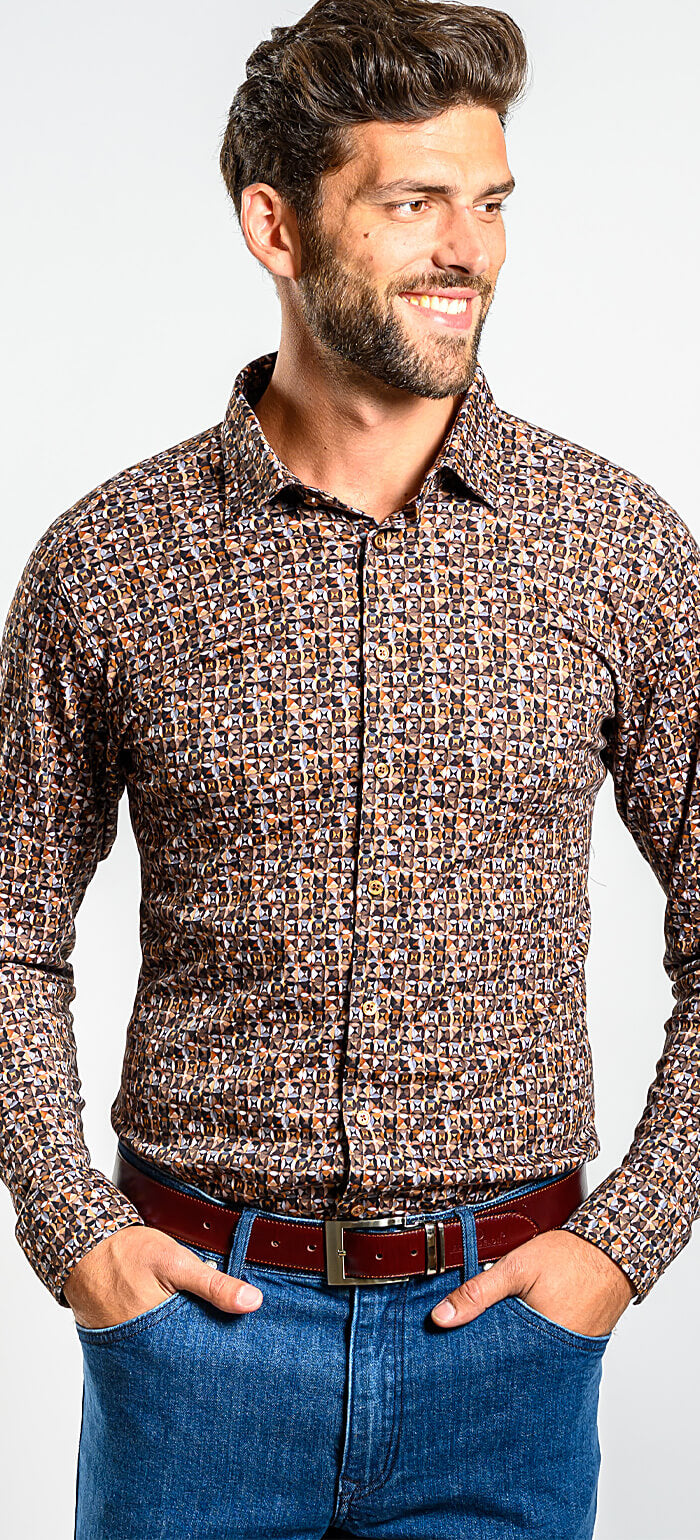 Distinctive stretch Extra Slim Fit shirt with anti-wrinkle finish