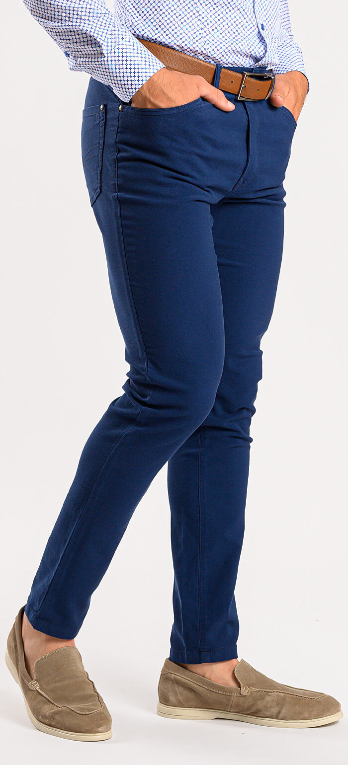 Bold blue casual pants