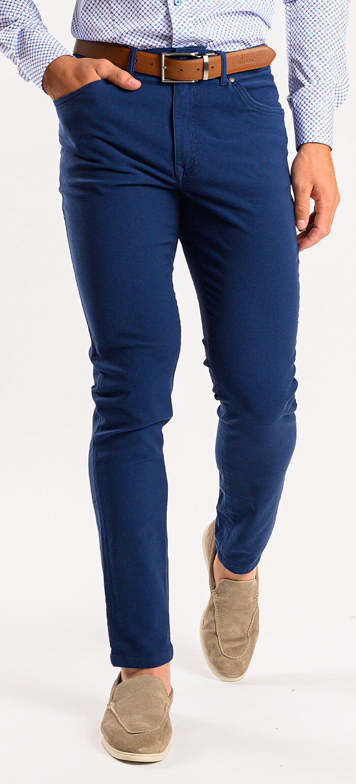Bold blue casual pants