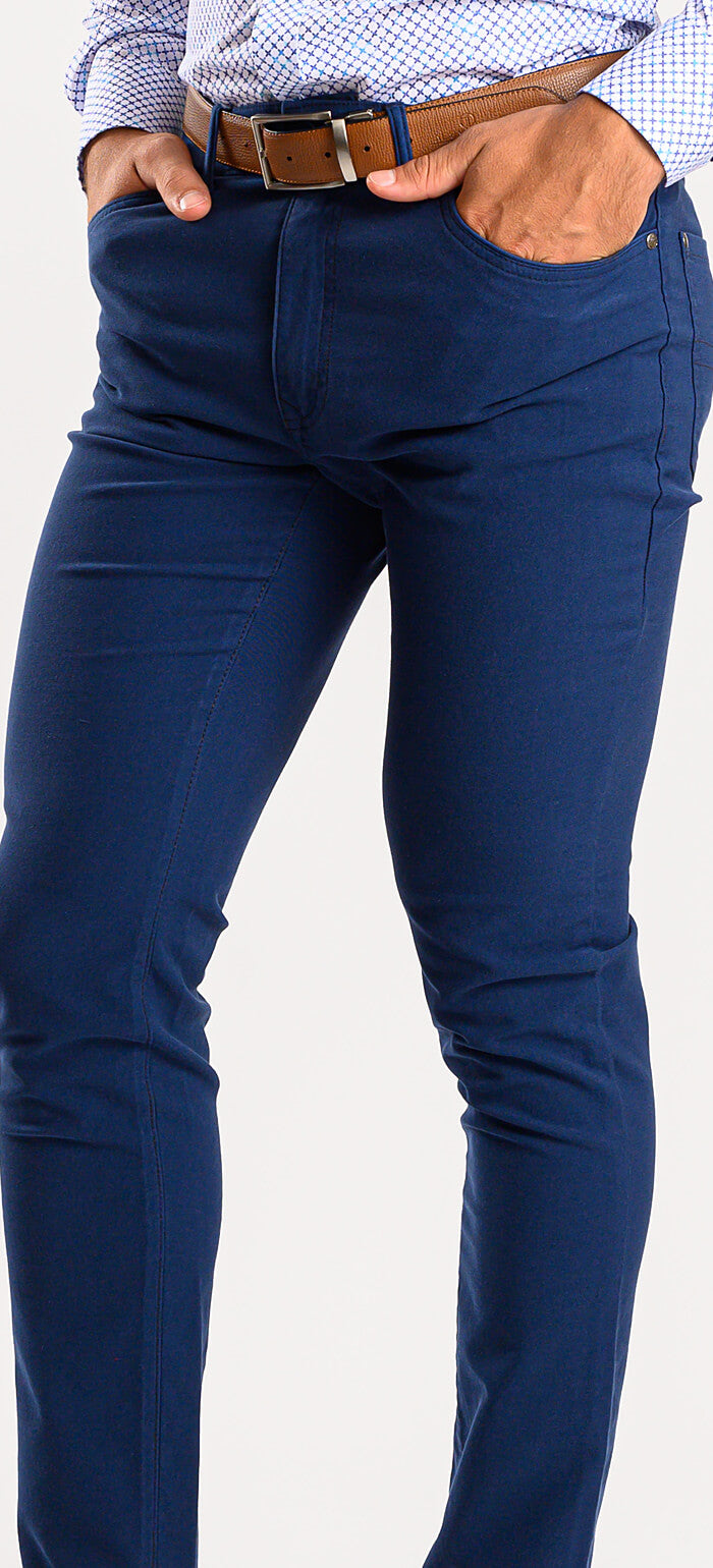 Bold blue casual pants
