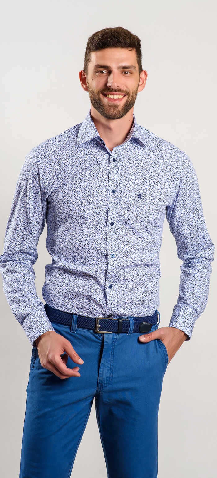 Patterned Extra Slim Fit Basic Shirt