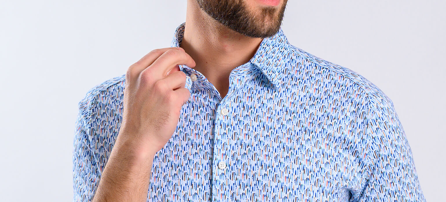 Patterned Stretch Extra Slim Fit Short Sleeve Shirt
