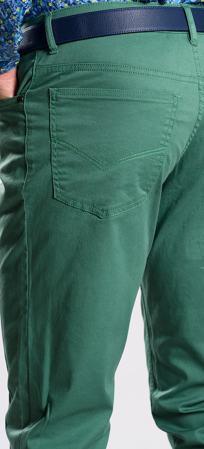 Green cotton pants