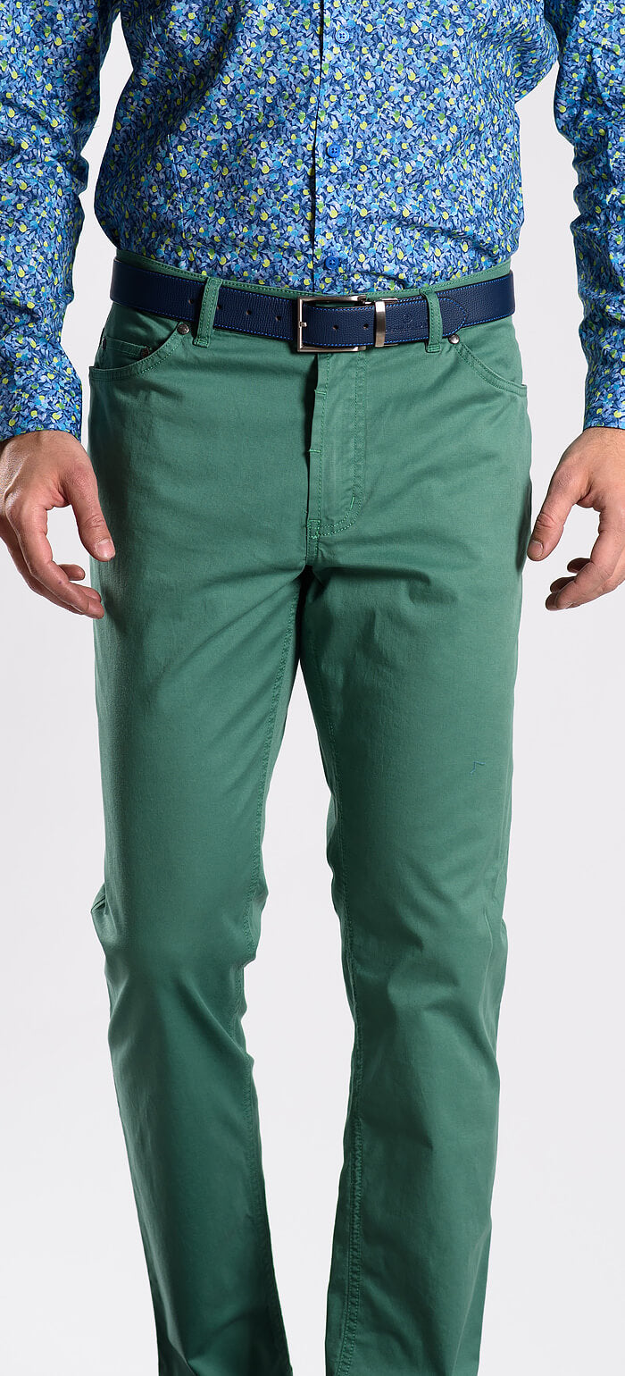Green cotton pants
