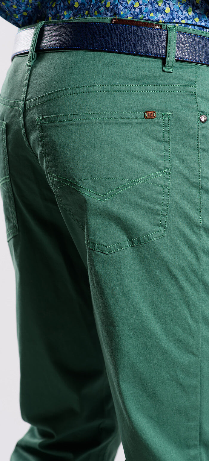 Green cotton pants