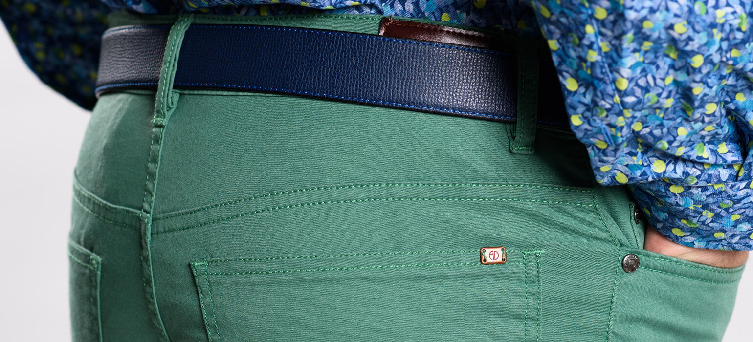 Green cotton pants