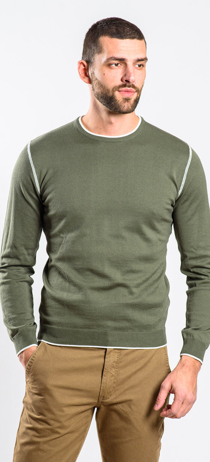Green cotton sweater