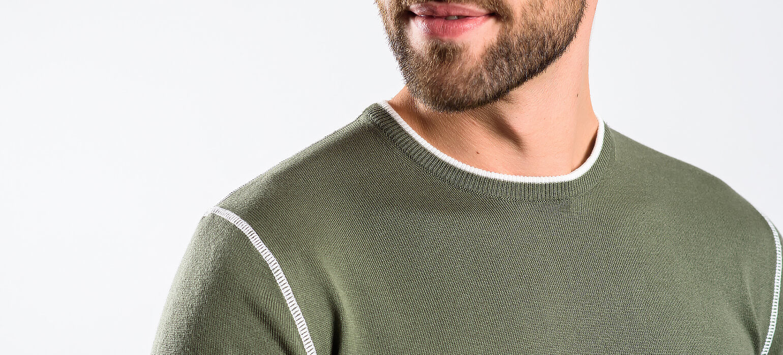Green cotton sweater