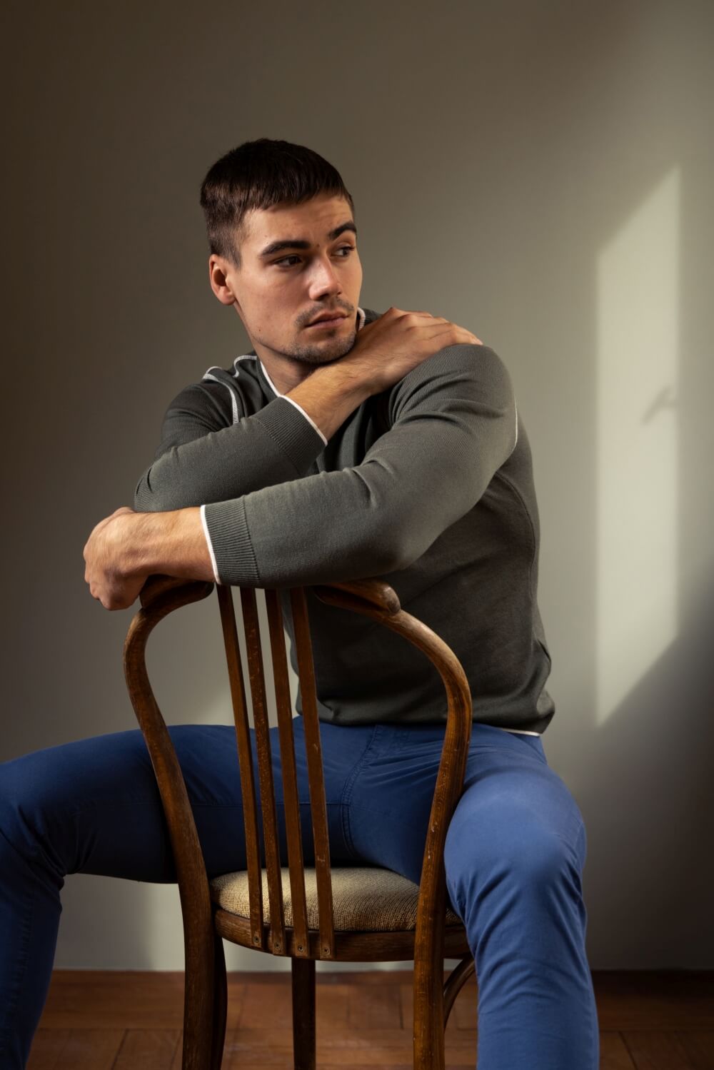 Green cotton sweater