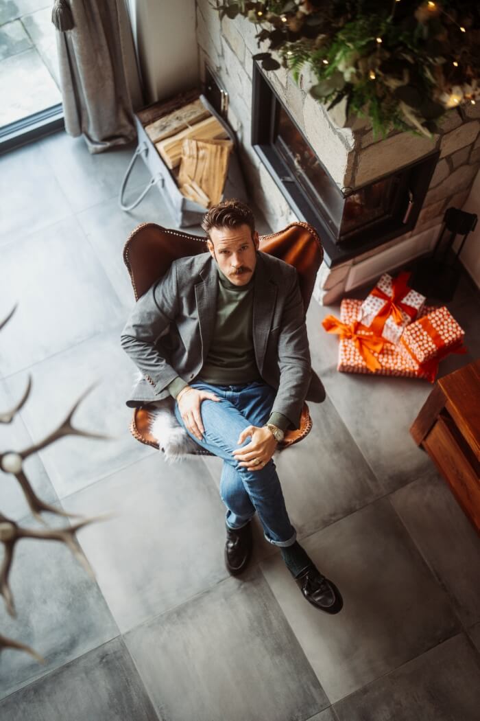 Green cotton turtleneck