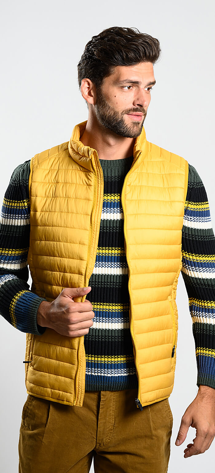 Yellow quilted vest