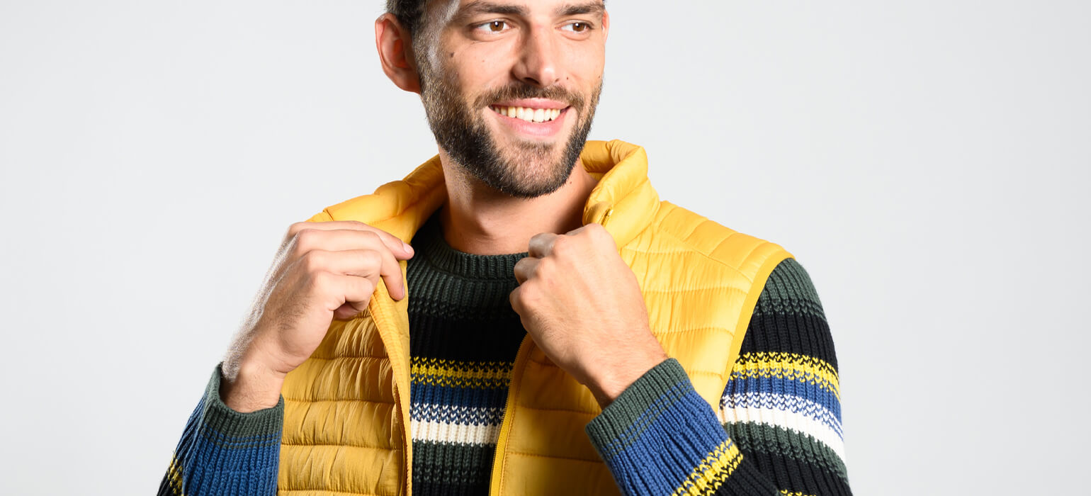 Yellow quilted vest