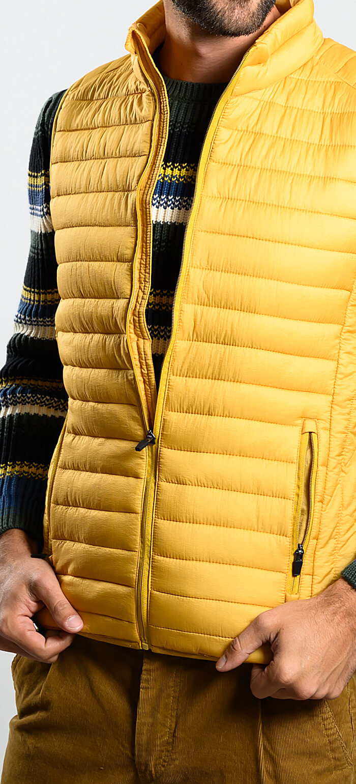 Yellow quilted vest