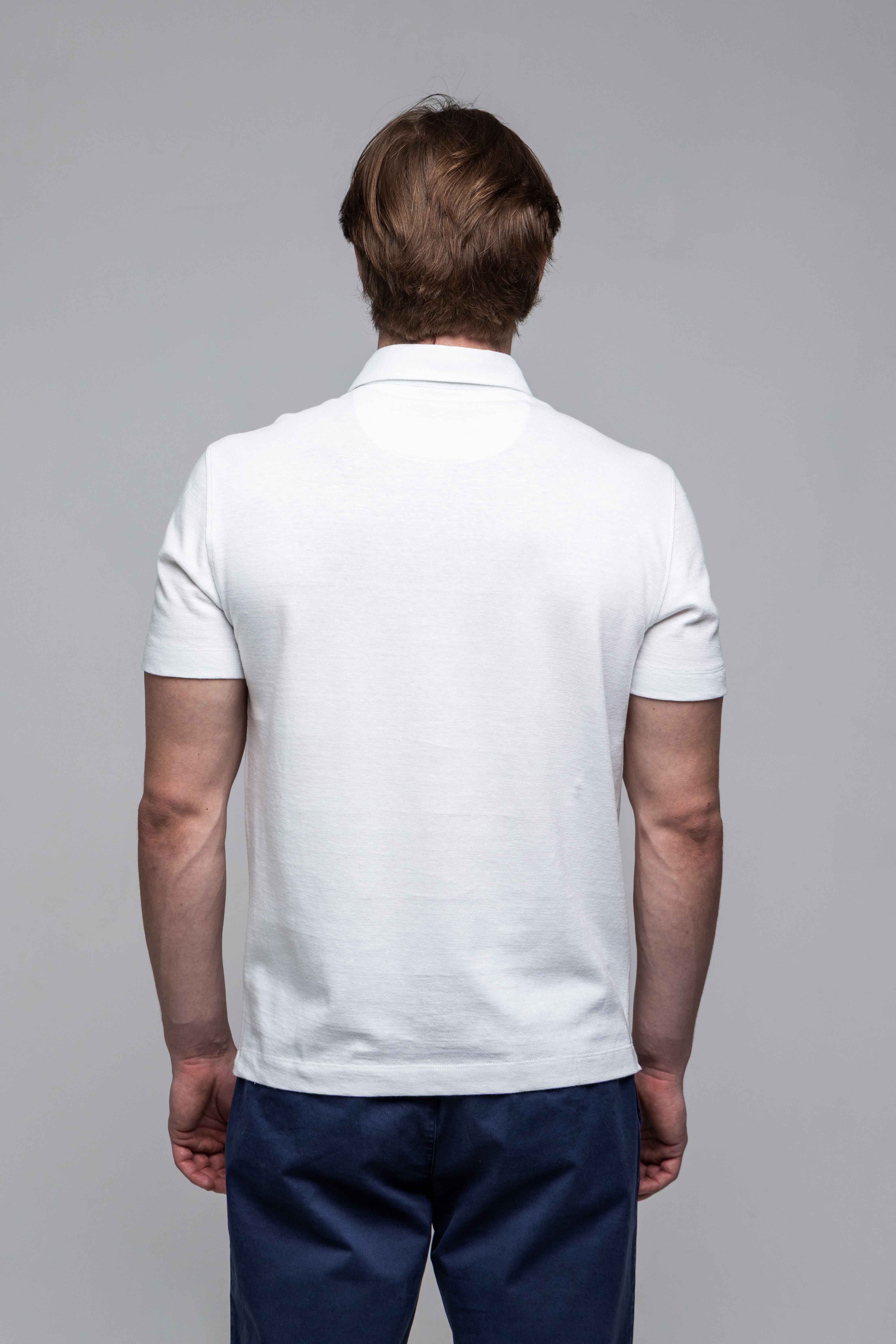 Biela polokošeľa s ľanom