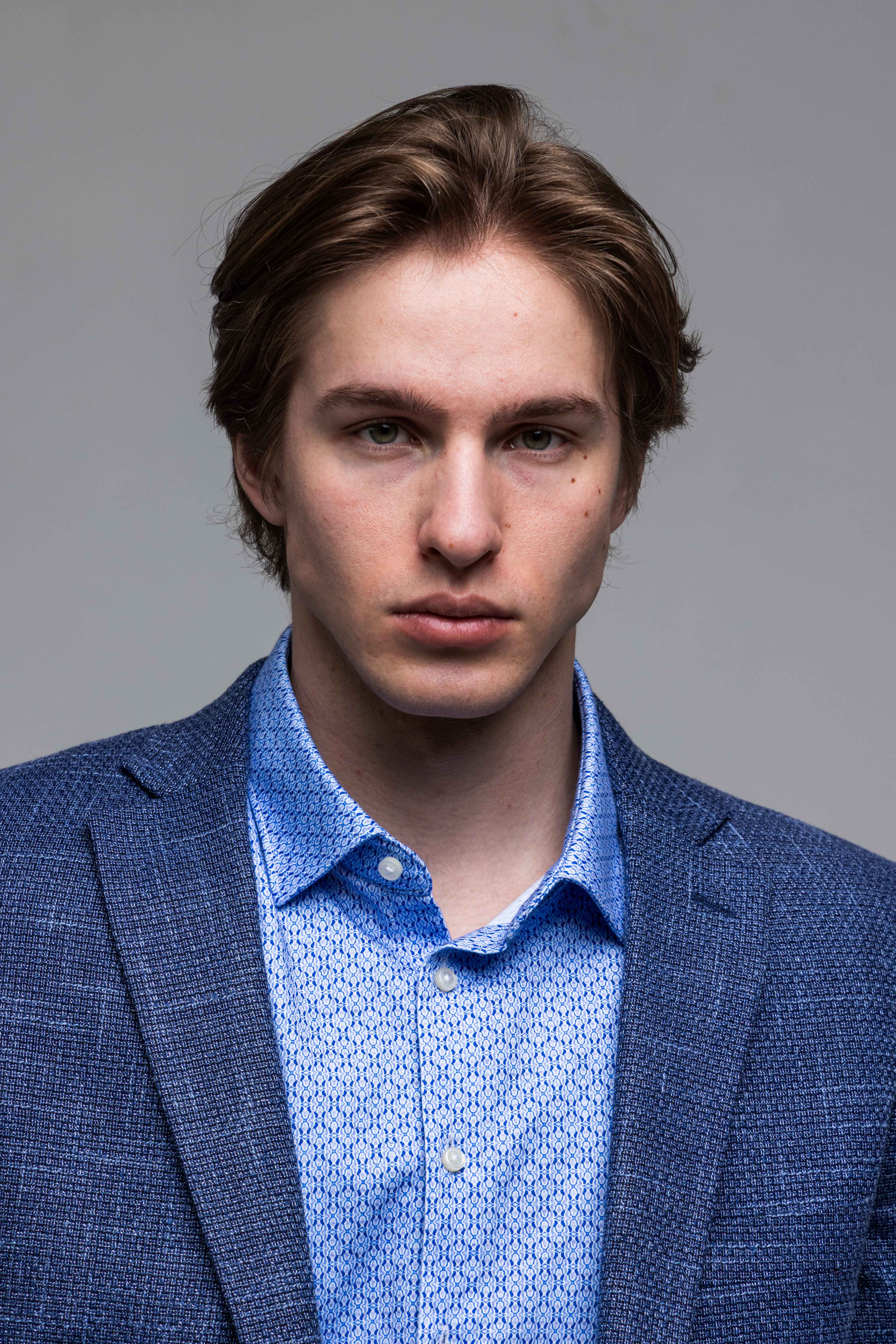 Modré letné Slim Fit sako