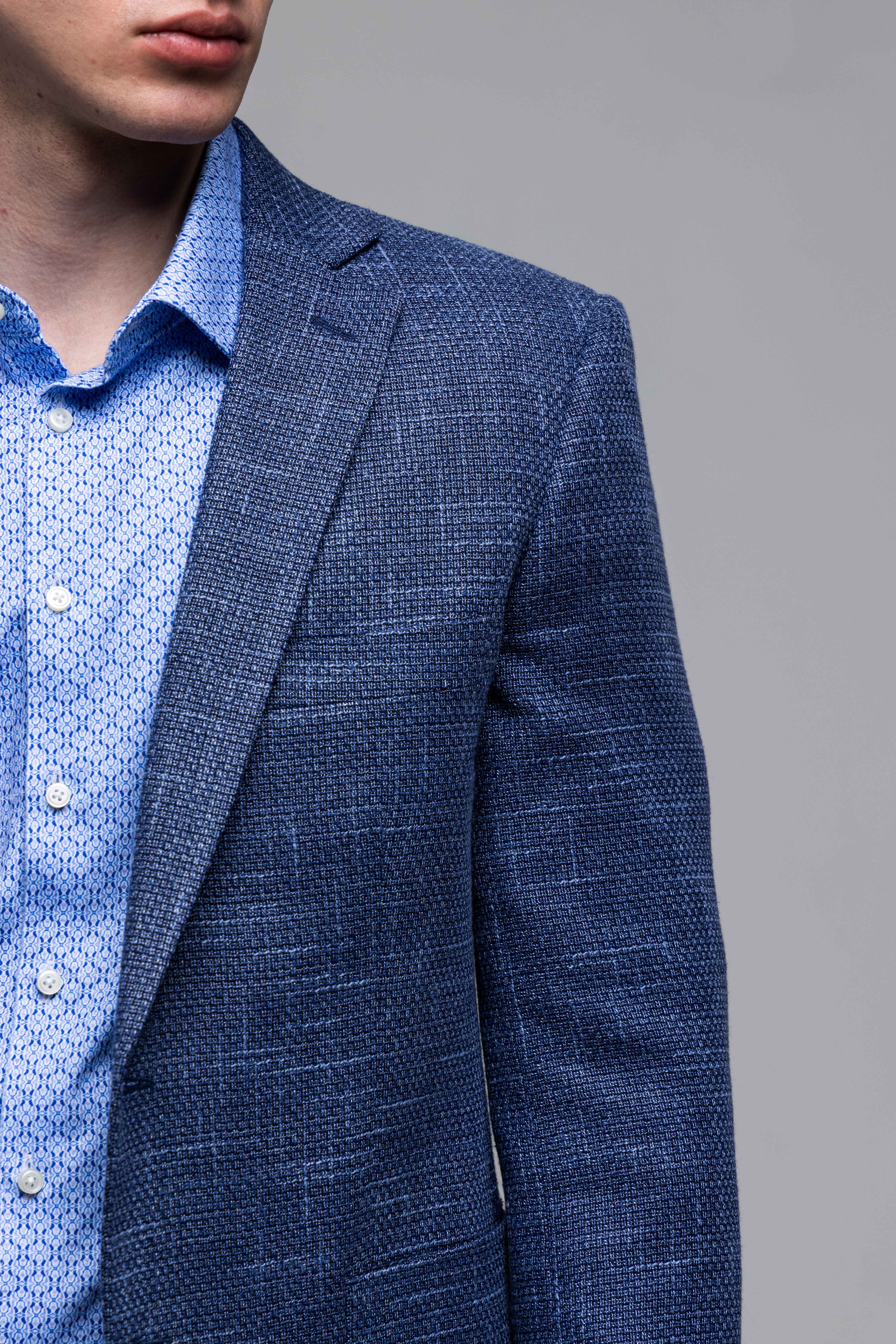 Modré letné Slim Fit sako