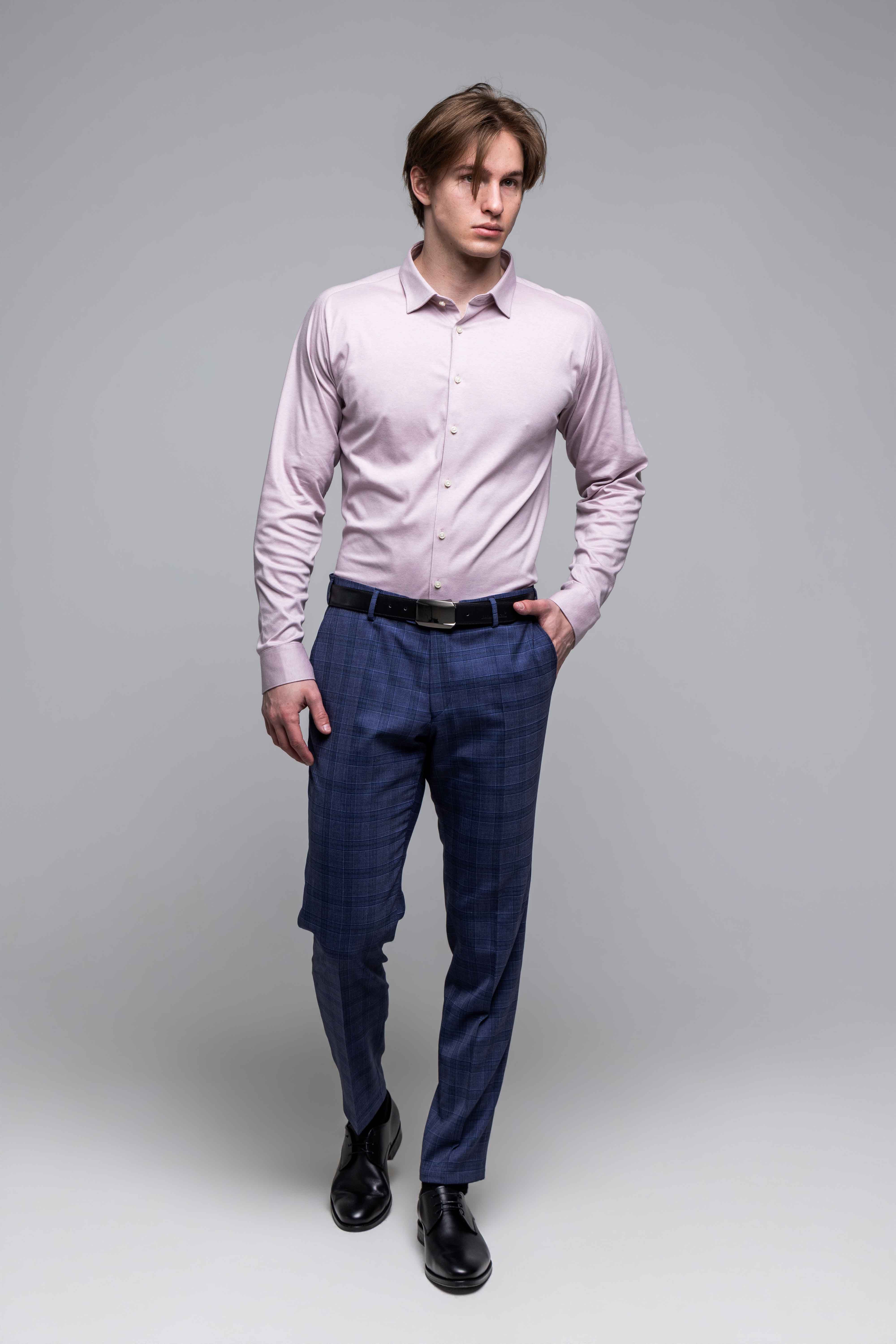 Ružová strečová Extra Slim Fit košeľa