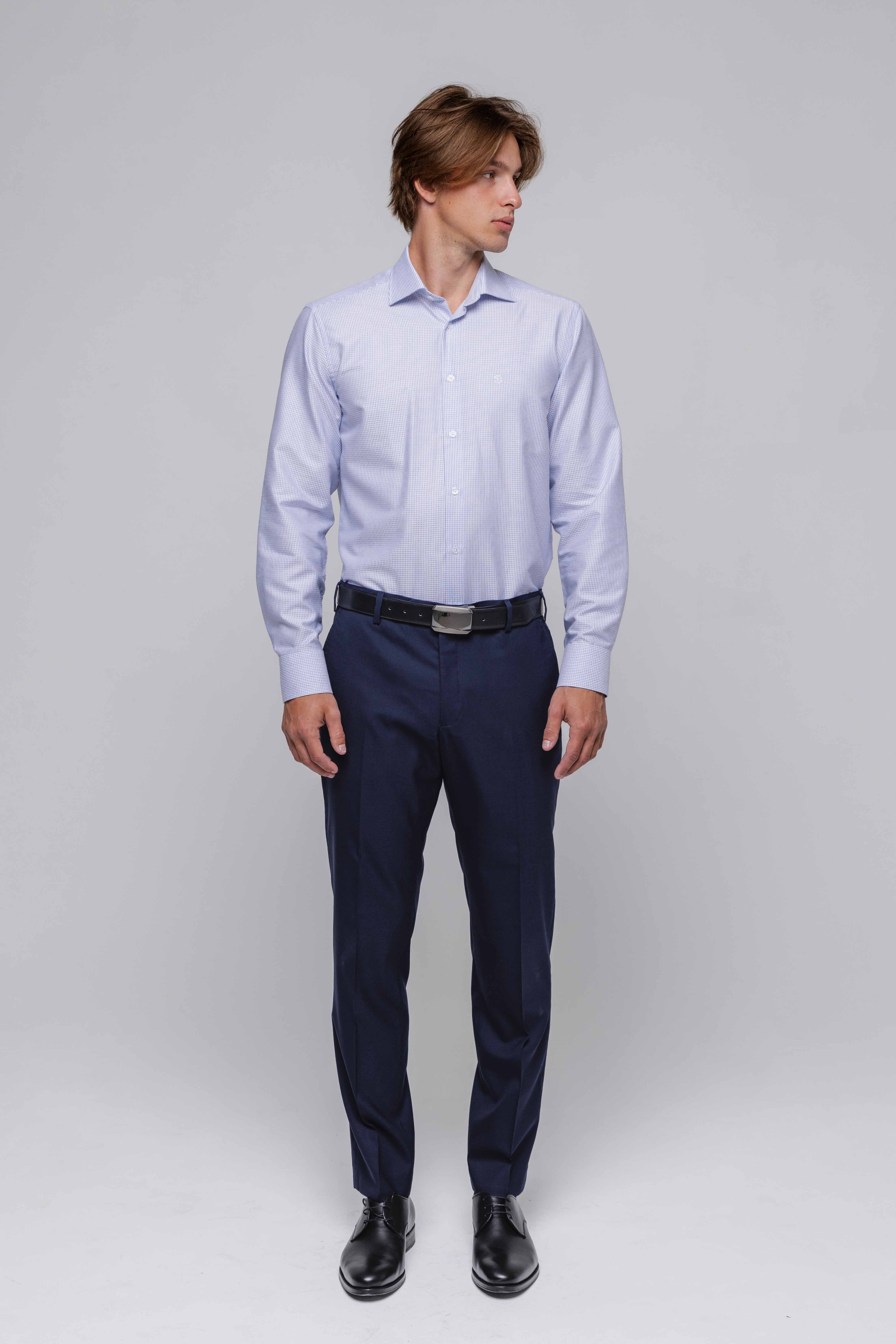 Biela Slim Fit košeľa s modrými pásikmi