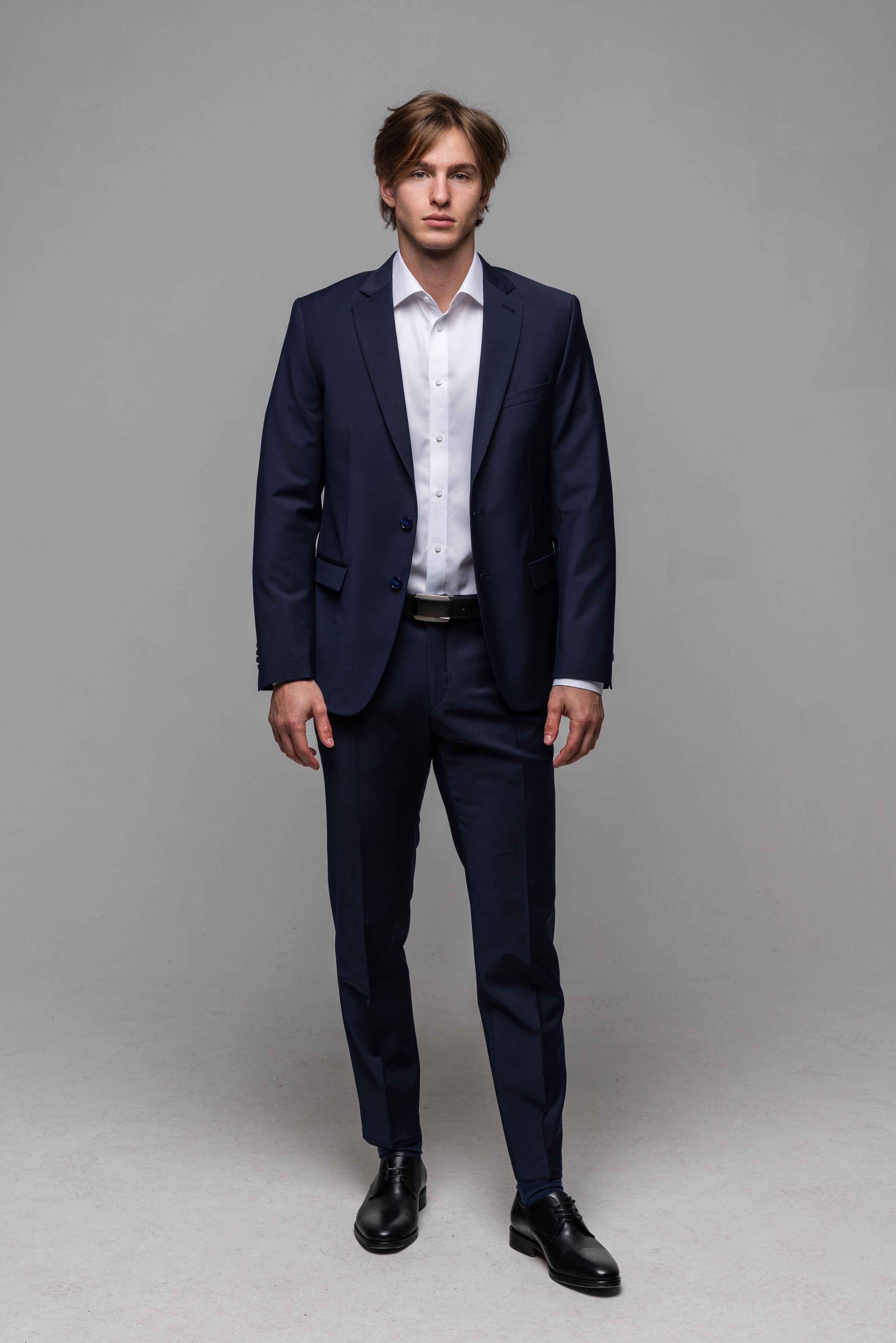 Navy blue suit jacket from the Basic line, size XL