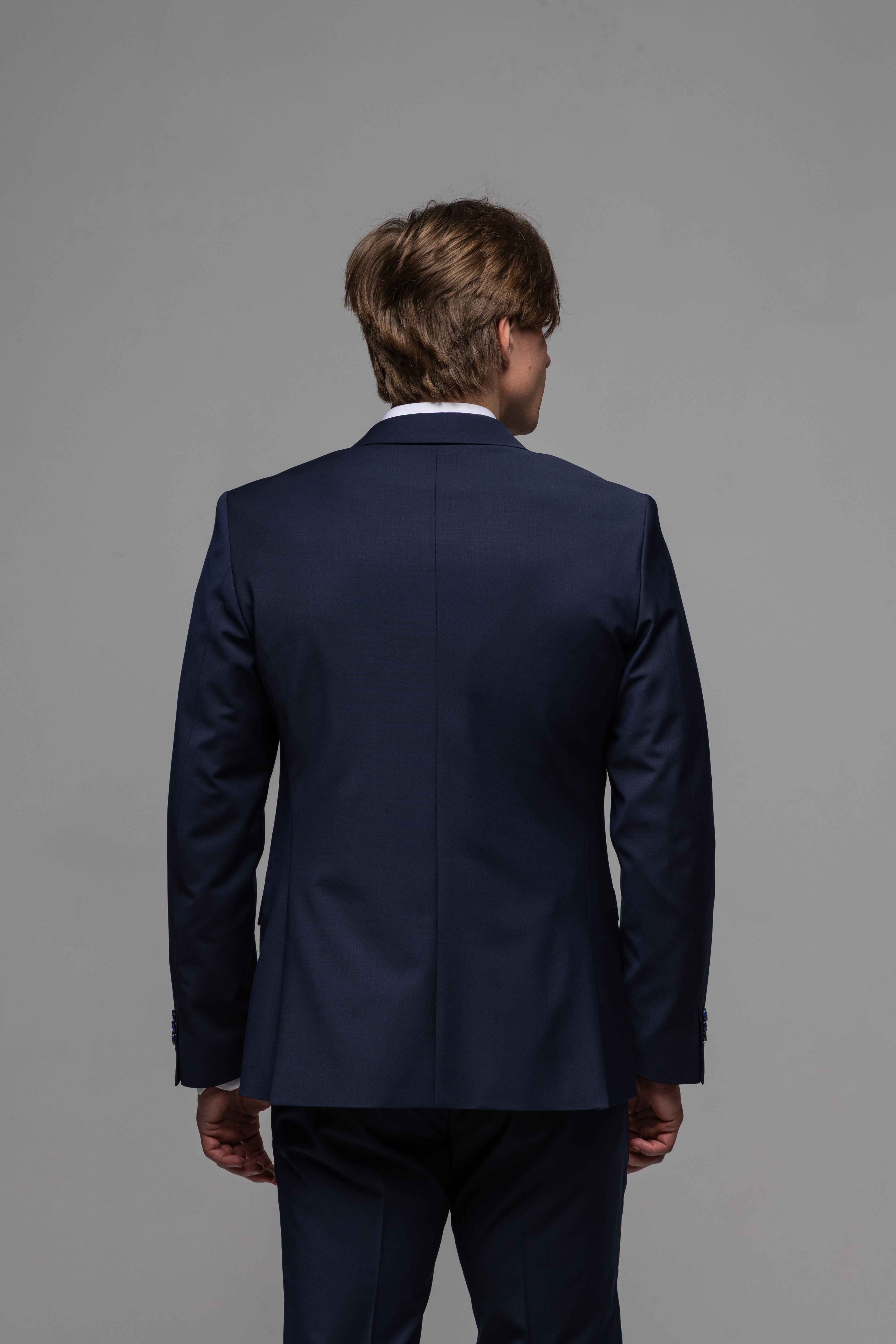 Navy blue suit jacket from the Basic line, size XL